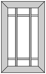 Nine Lite Frame Mitered Glass Cabinet Door